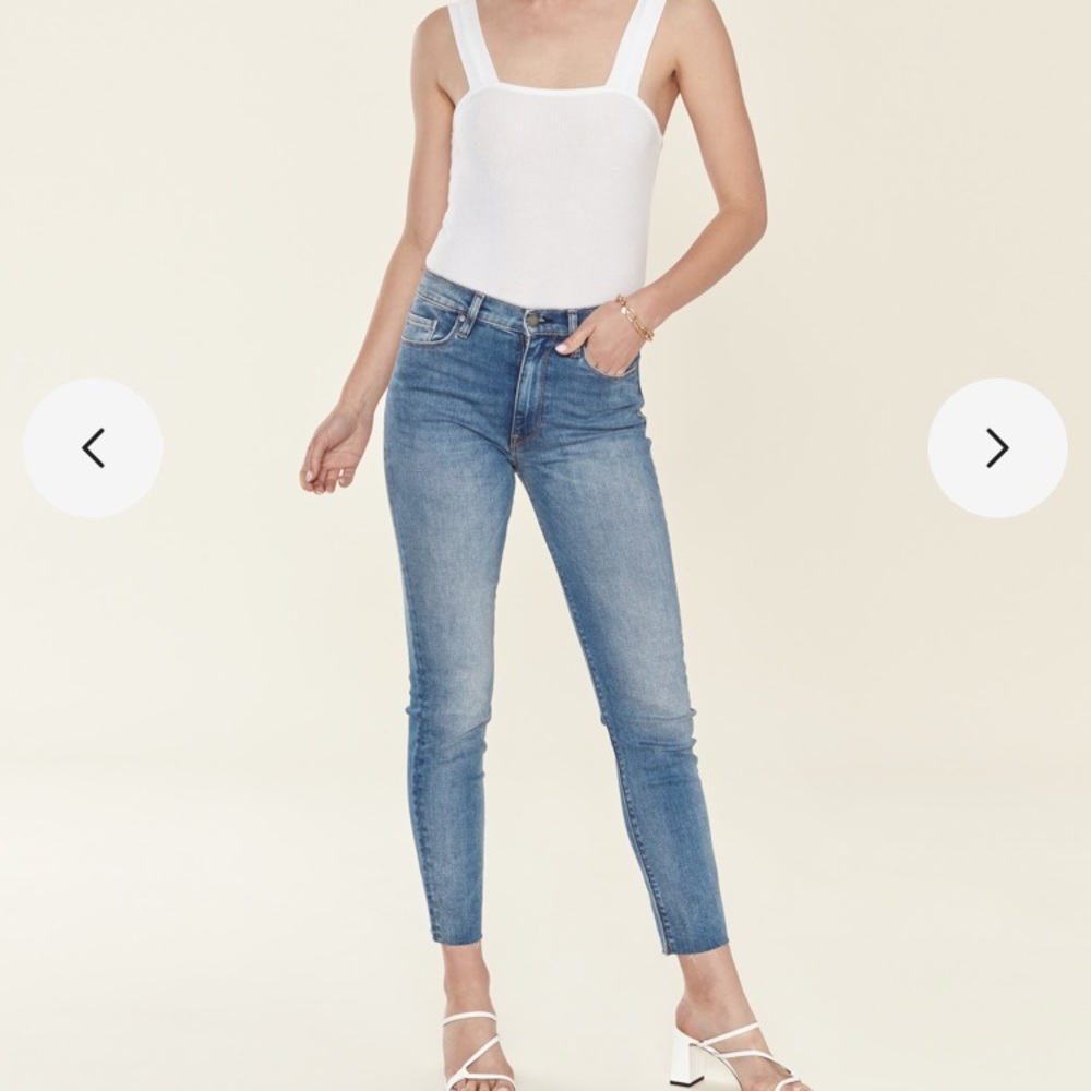 Hudson Holly high rise, raw hem ankle jean sz 26